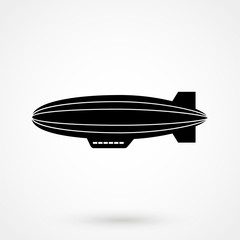 Airship zeppelin icon. Dirigible illustration.