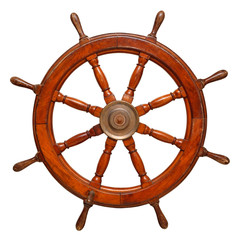 Vintage wooden ship steering wheel rudder © Aleksandr Simonov