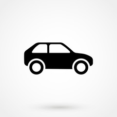 Car icon Vector Illustration. Side view of car, automobile, motor vehicle