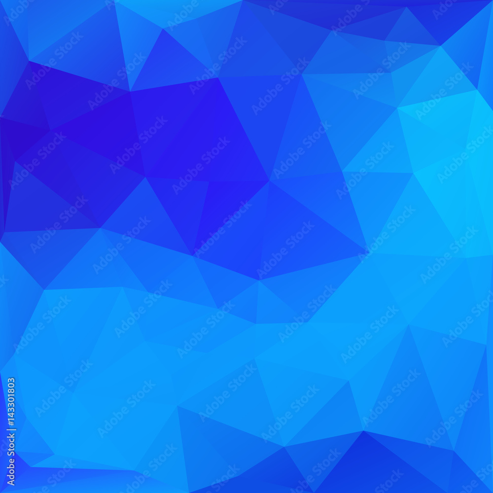 Poster blue abstract low-poly, polygonal triangular mosaic background for design concepts, wallpapers, post
