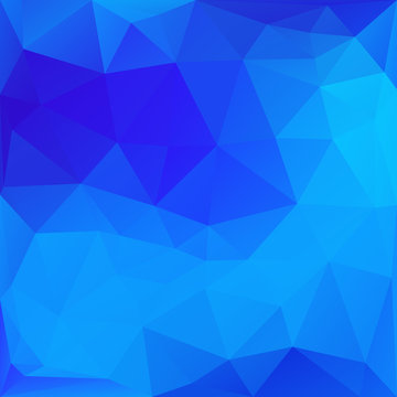 Blue abstract low-poly, polygonal triangular mosaic background for design concepts, wallpapers, posters, web, presentations and prints. Vector illustration.