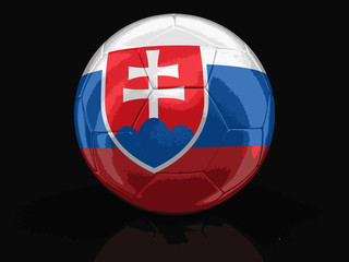 Obraz premium Soccer football with Slovak flag. Image with clipping path