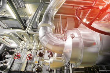 Industrial zone, Steel pipelines, valves and pumps