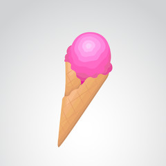 Ice cream detailed vector icon.