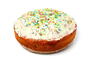 Homemade Easter cake isolated.