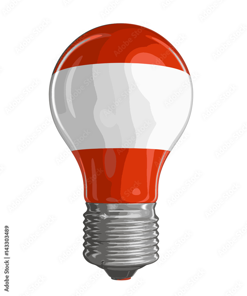 Poster light bulb with austrian flag. image with clipping path