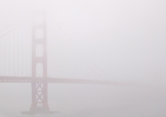 Golden gate bridge in fog