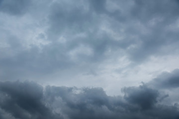 Naklejka na ściany i meble Dark sky and black clouds before rainy, Dramatic black cloud and thunderstorm