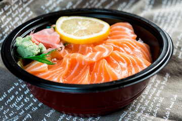 japanese food Mix Sashimi Chirashi Rice Bowl
