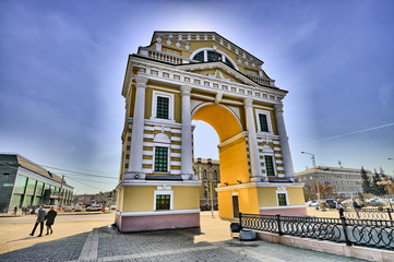 Московские Триумфальные ворота в Иркутске, HDR