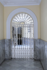 entry to typical house of this city, popular architecture of the XIXth century, traditional architecture in Cadiz, Andalusia, southern Spain