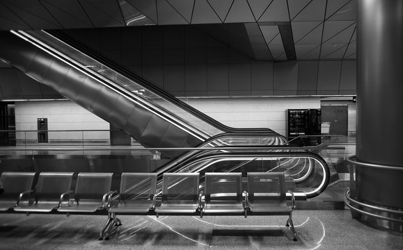Escalators at the airport