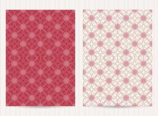 5x7 inch size cards in pink color. Vector luxury templates for restaurant menu, flyer, greeting card, brochure, book cover and any other decoration.