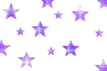 White background with purple and white checkered stars