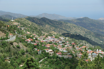 Fototapeta na wymiar The idyllic village in Troodos mountains. Cyprus