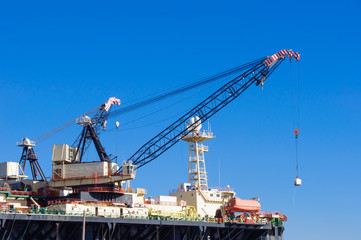 Fototapeta na wymiar Gas and oil rig in Cyprus. Offshore exploration platform.
