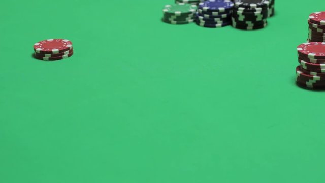 The poker game in casino closeup