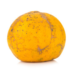 orange. rotten. dirty. isolated on white background
