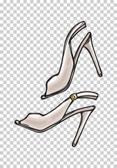 Women s Shoes with Open Toe in Cartoon Art Style