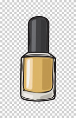 Fashioable Gold Nail Varnish Isolated Illustration