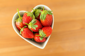 Fresh Strawberry in heart