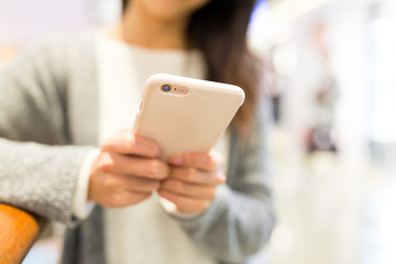 Woman use of mobile phone