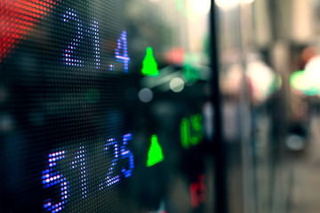 Stock market chart at street