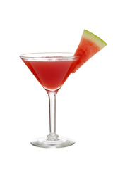 isolated watermelon martini with slice