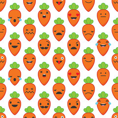 Seamless background with Carrots emotions.