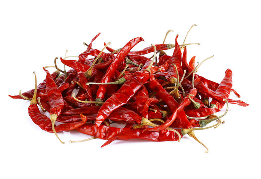 Dried chilli isolate on white background