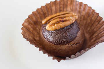 Chocolate ball on plate