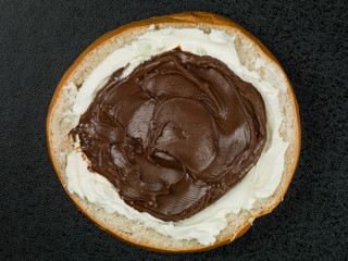 Chocolate Spread and Cream Cheese Bagel