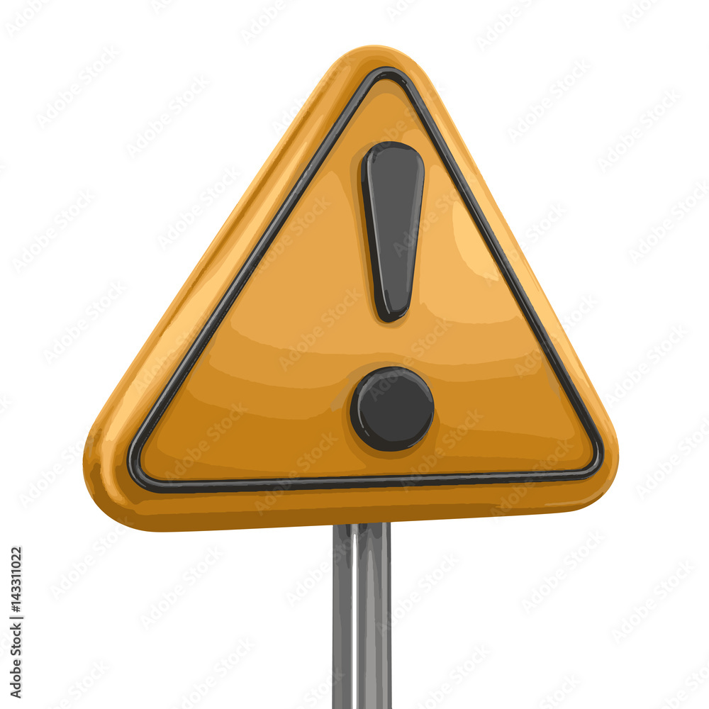 Poster exclamation pointer. image with clipping path