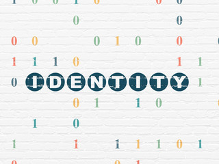 Privacy concept: Identity on wall background