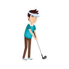 golf player avatar icon vector illustration design