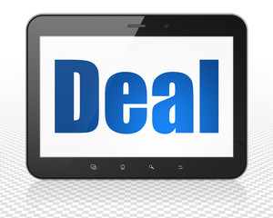 Business concept: Tablet Pc Computer with Deal on display