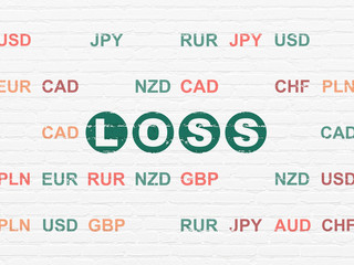 Business concept: Loss on wall background