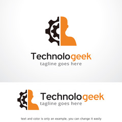 Fototapeta premium Technology Geek Logo Template Design Vector, Emblem, Design Concept, Creative Symbol, Icon