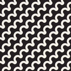 Seamless wavy lines pattern. Repeating vector texture. Stylish stripes background. Contemporary graphics with parallel waves.