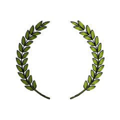 wreath leafs crown icon vector illustration design