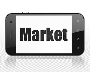 Advertising concept: Smartphone with Market on display