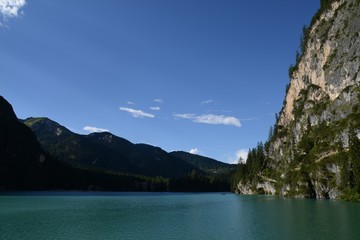 Fototapeta na wymiar Lago di Braies - Trentino Alto Adige - Panorama - 001