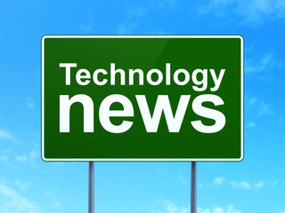News concept: Technology News on road sign background