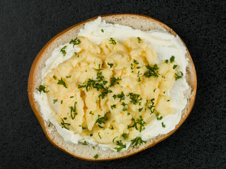Scrambled Egg and Cream Cheese Bagel