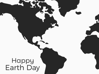 Happy Earth Day. Continents of planet earth on a white background. Vector illustration