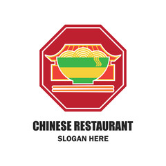 chinese restaurant / chinese food logo with text space for your slogan / tagline, vector illustration