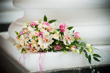 Wedding bouquet of different flowers