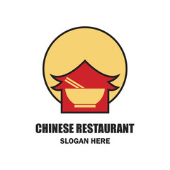 chinese restaurant / chinese food logo with text space for your slogan / tagline, vector illustration