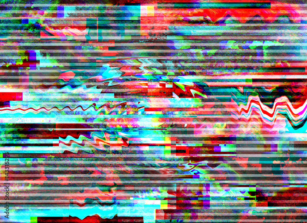 Poster glitch background. computer screen error. digital pixel noise abstract design. photo glitch. televis