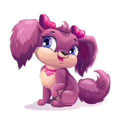 Fototapeta premium Little cute cartoon puppy girl.